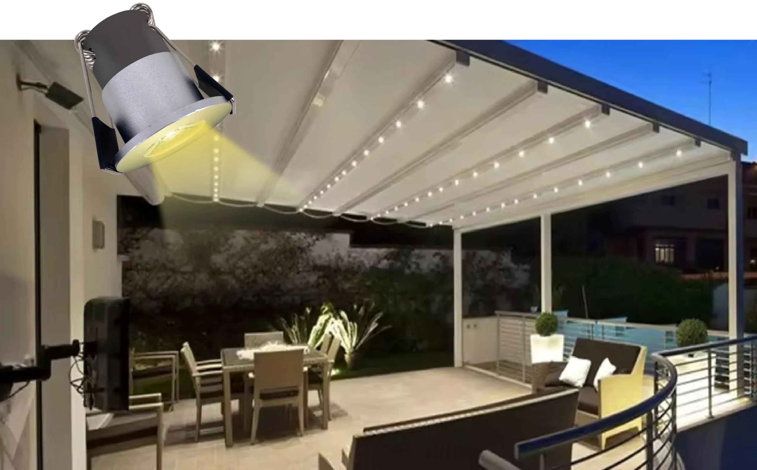 DIAMOND Application of single lamp in pergola