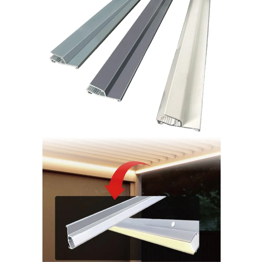 Pergola Lighting: Light Slot for LED Strip Lights, for flexible post-installation outdoor pergola lighting.