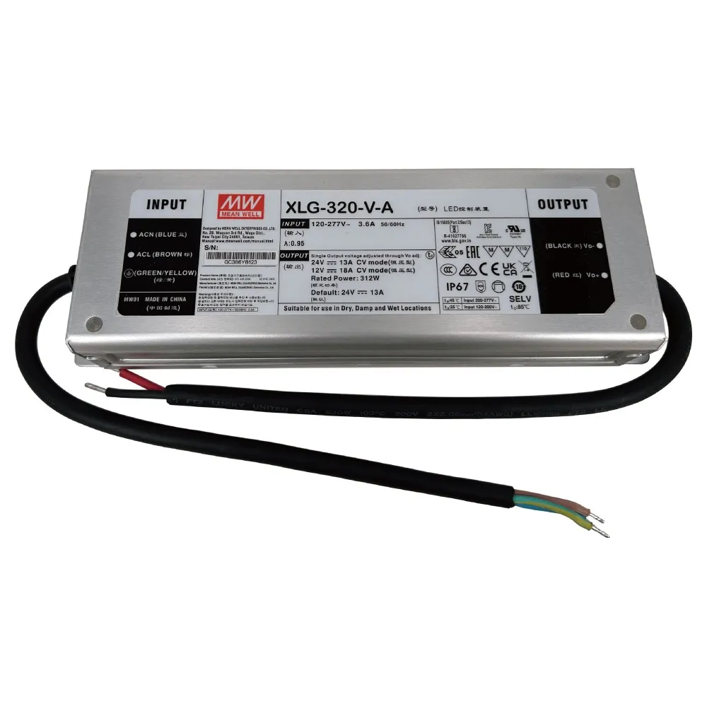 MEAN WELL XLD-320: Reliable LED power supply, essential pergola accessories for outdoor use.