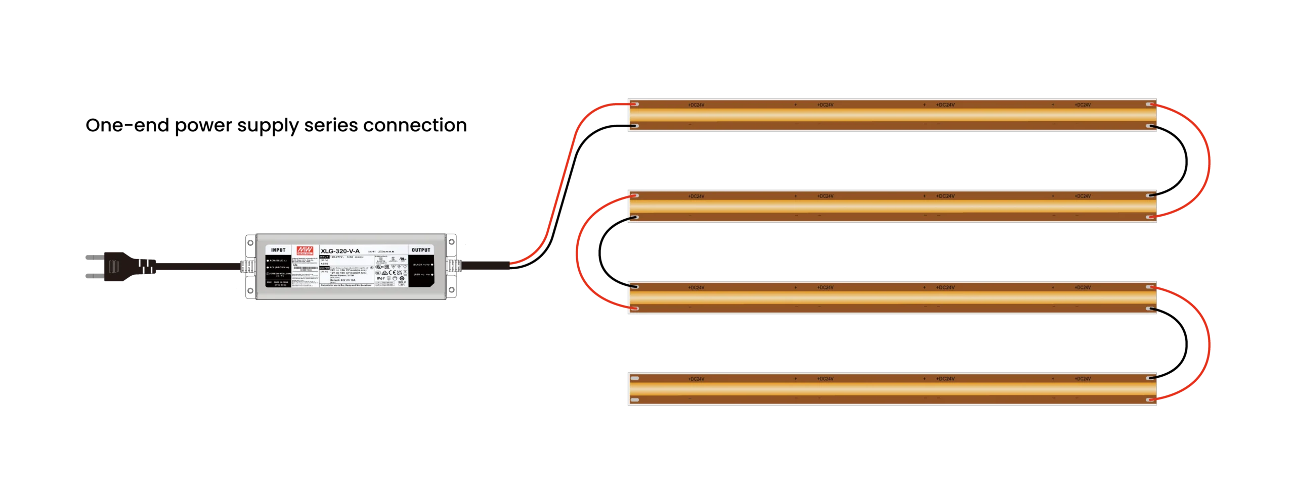 One-end power supply series connection