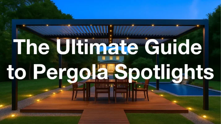 Recessed Pergola spotlights designed for mounting on beams or louver blades, creating a clean look for modern pergola