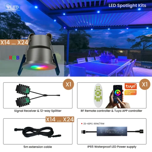 VLED RGB Spotlights kits14-24pc