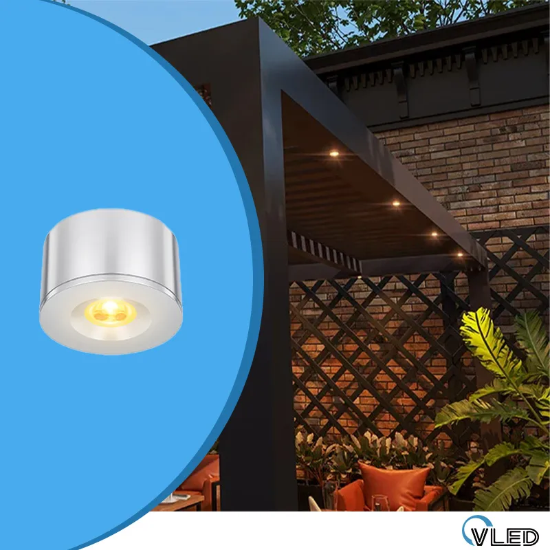 DUNE 3W pergola downlight offers surface-mounted and recessed options for ceilings and verandas.
