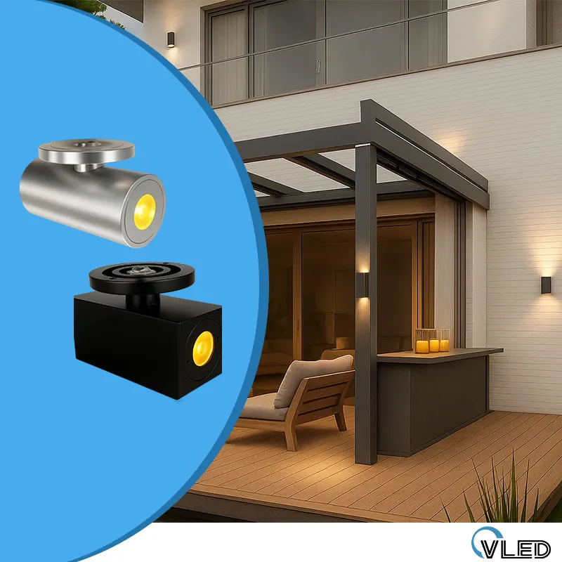 WIGWHISKER creates striking up and down wash effects on adjacent pergola walls and posts.