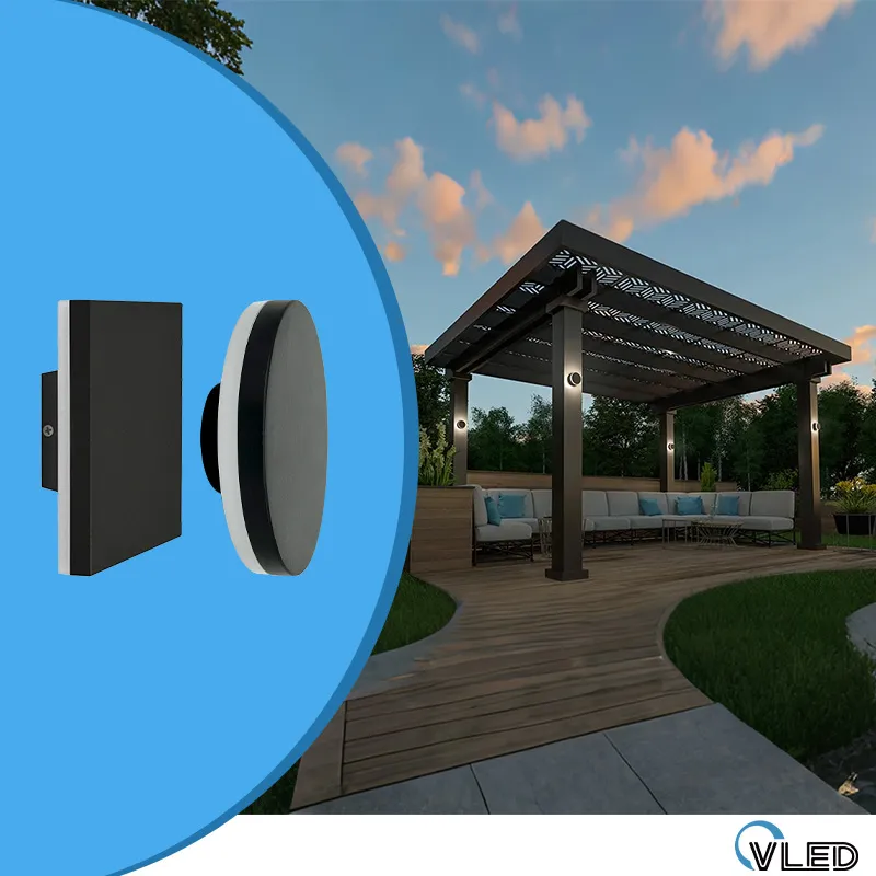 WING is a multi-functional modern backlight pergola wall light that converts to a Spike or Bollard Lamp.