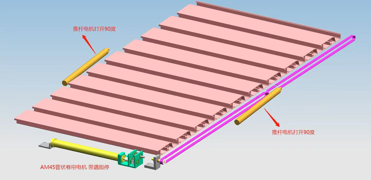 Schematic Diagram of a Retractable Louvered Pergola Motor