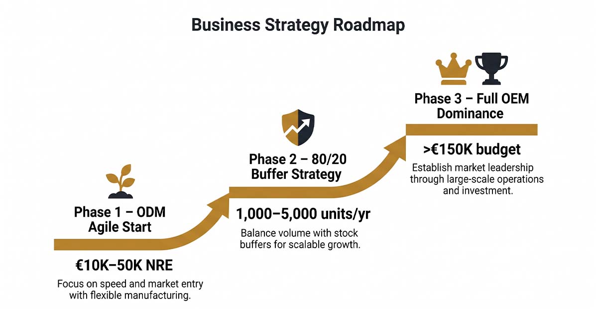Pergola brand supply chain evolution roadmap – three-phase strategy from ODM agile start through 80/20 buffer to full-stack OEM dominance for European and North American manufacturers