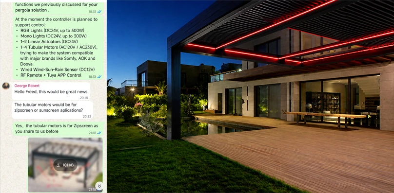 vled Dutch Villa Backyard Pergola Integrated Control Solution