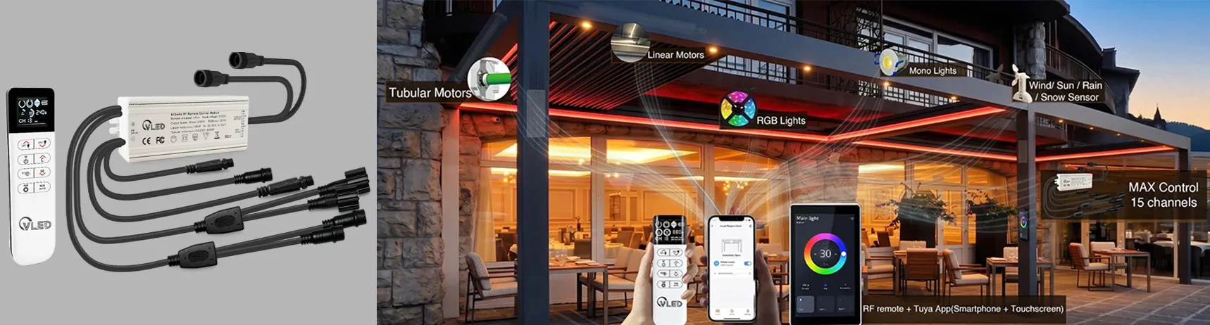vled multi-channel-smart-home-control-panel-tuya-enabled