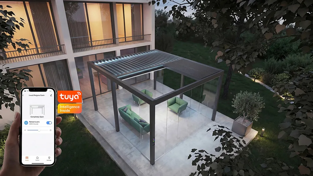 vled smart-pergola-louvers-tuya-control-system