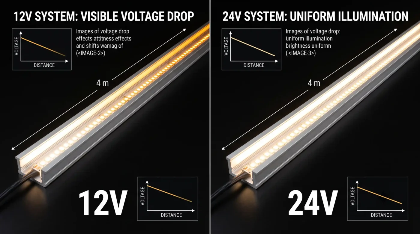 12v-vs-24v-led-strip-voltage-drop-comparison-pergola-lighting