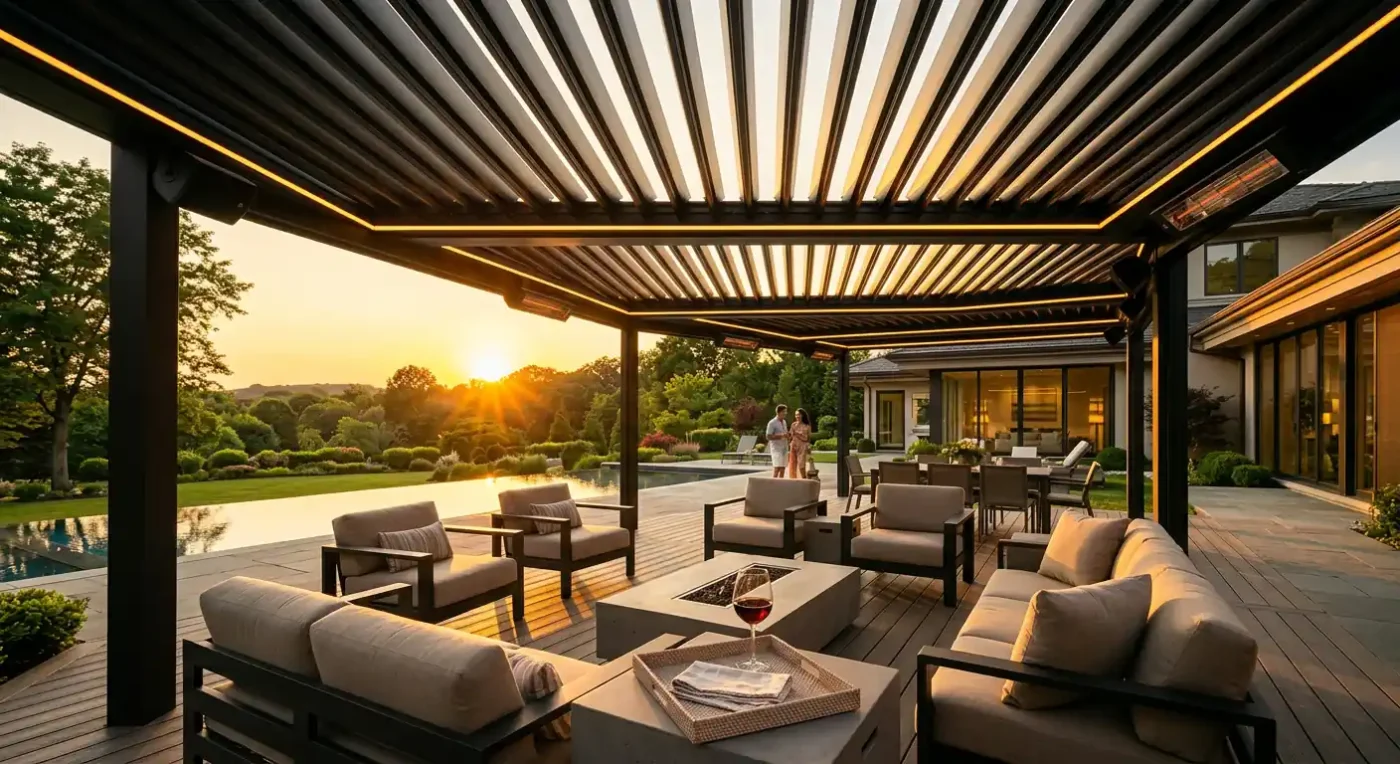 luxury-smart-louvered-pergola-integrated-lighting-control-outdoor-living