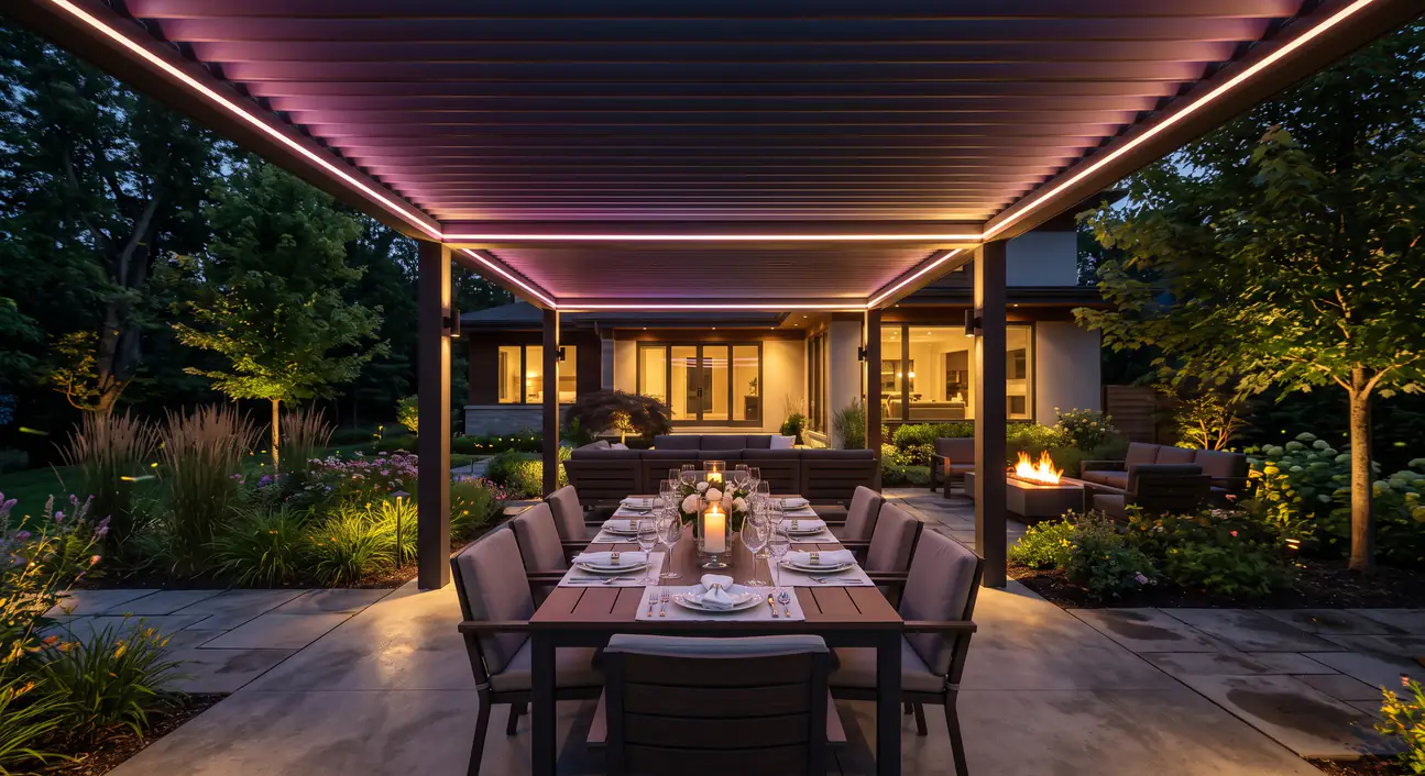 motorized-pergola-led-ambient-lighting-rgb-dimming-night-scene