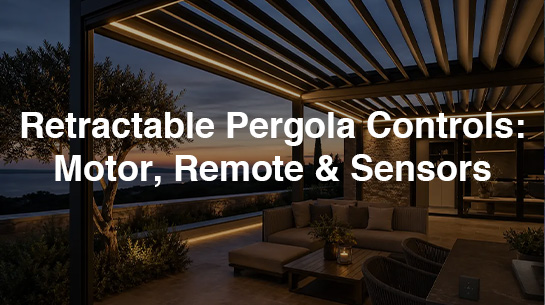Retractable Pergola Controls Motor, Remote & Sensors