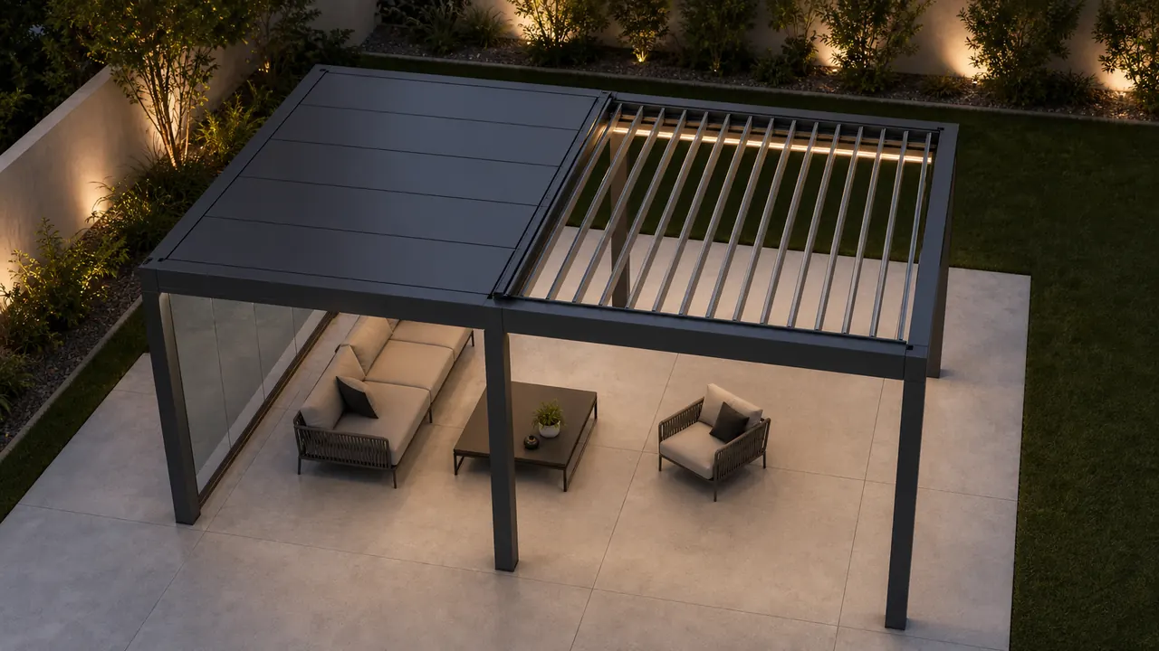 fixed-panel-roof-vs-motorized-louver-detail